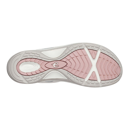 Easy Spirit Splash Flat Hiking Sandals - White Leather Floral Print
