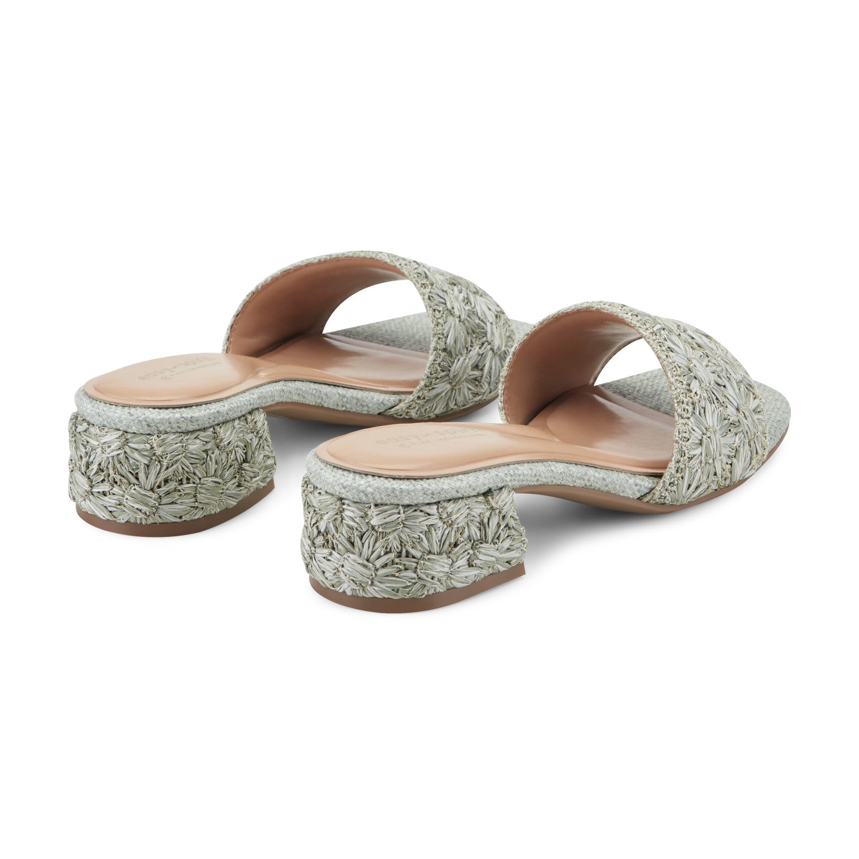 Easy Spirit Rosario Raffia Dress Sandals - Light Green