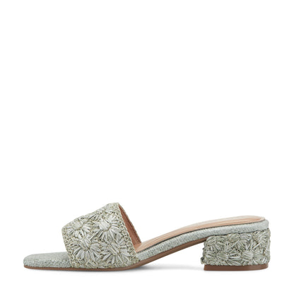 Easy Spirit Rosario Raffia Dress Sandals - Light Green