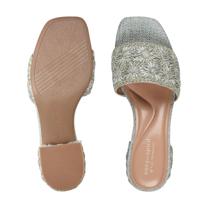 Easy Spirit Rosario Raffia Dress Sandals - Light Green