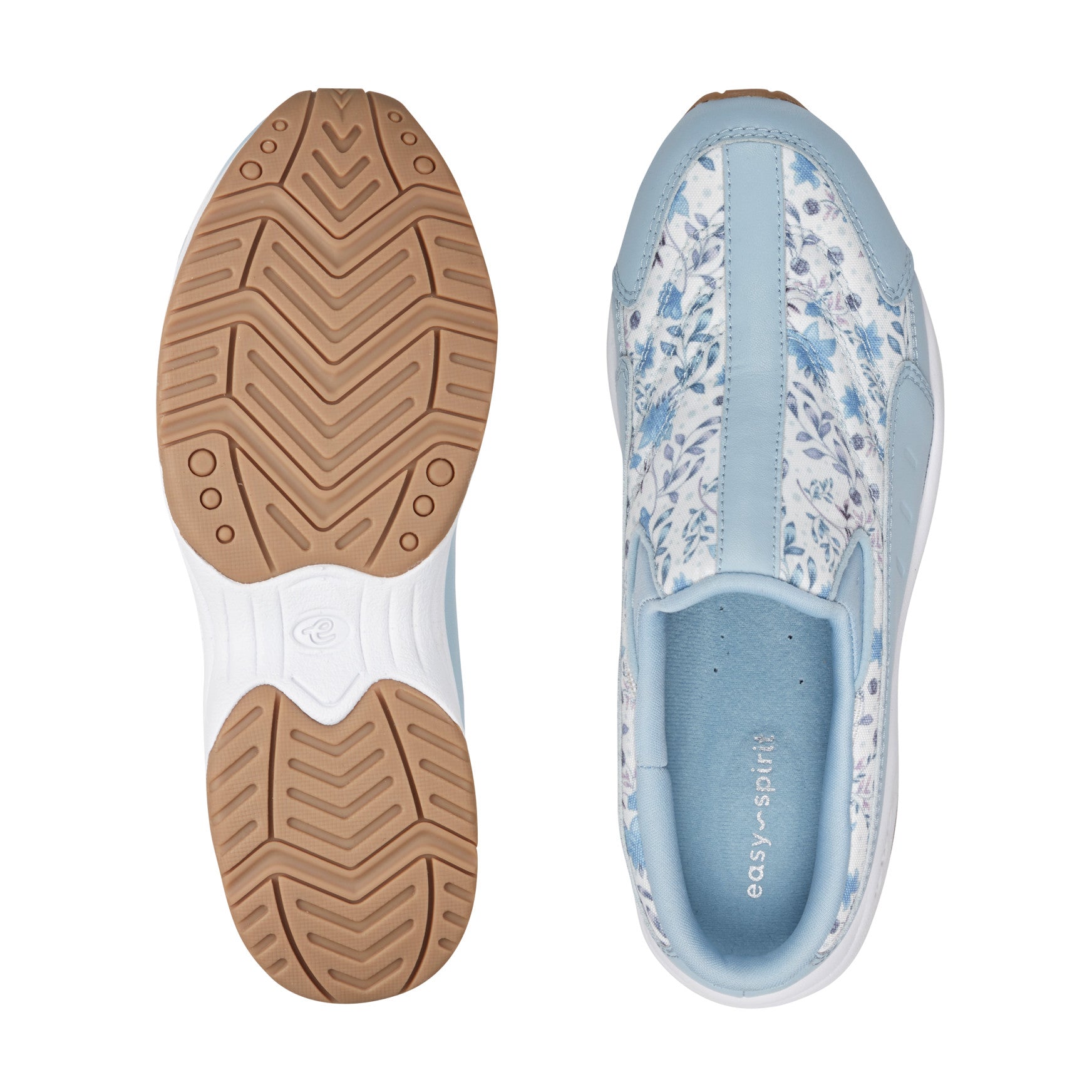 Easy Spirit Traveltime Clogs - Light Blue Prairie Floral