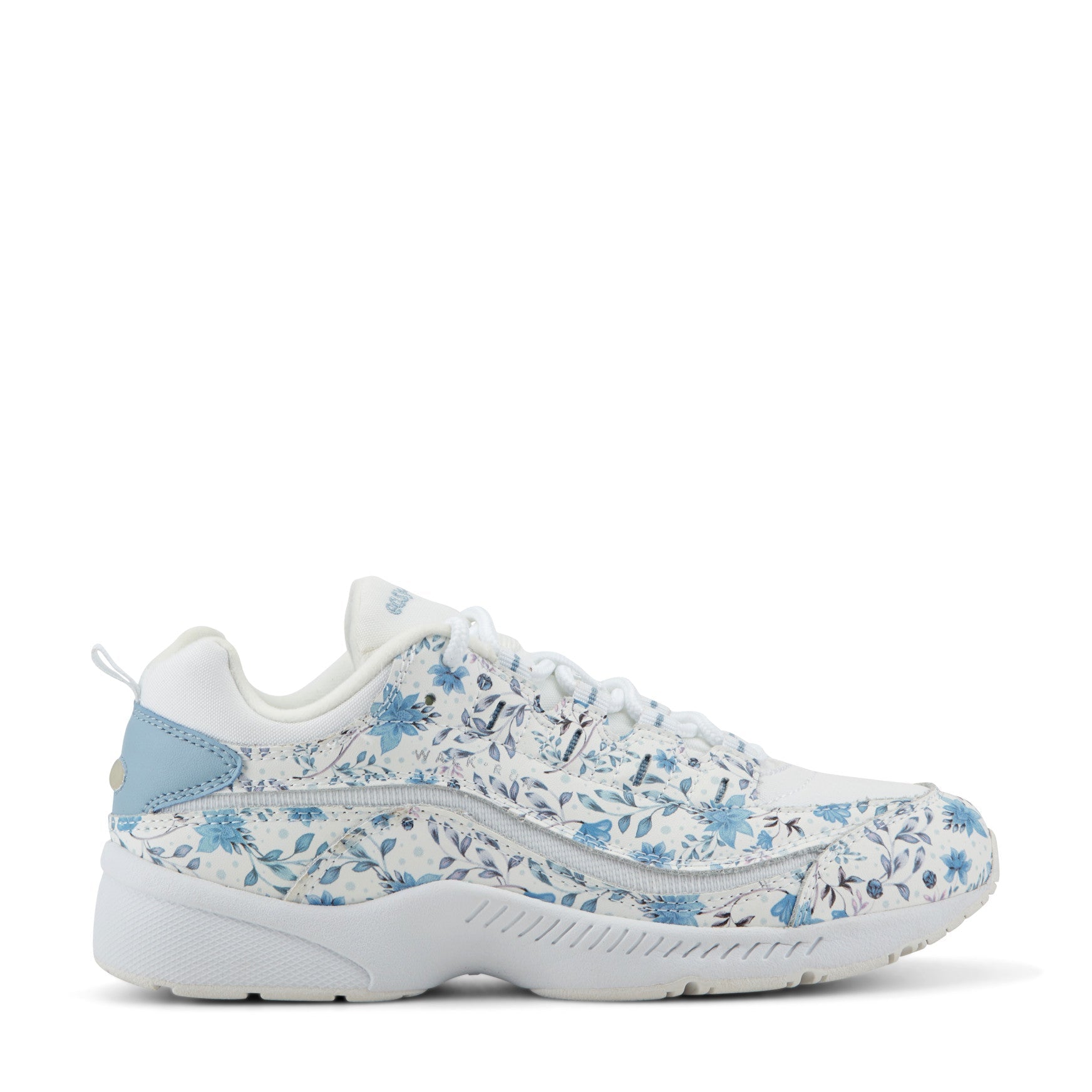 Easy Spirit Romy Walking Shoes - White/Blue Floral
