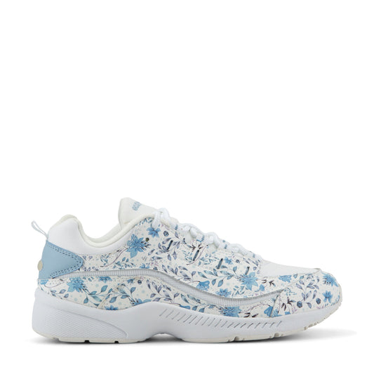 Easy Spirit Romy Walking Shoes - White/Blue Floral