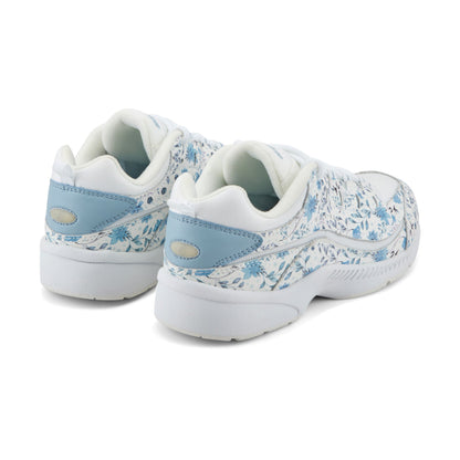 Easy Spirit Romy Walking Shoes - White/Blue Floral