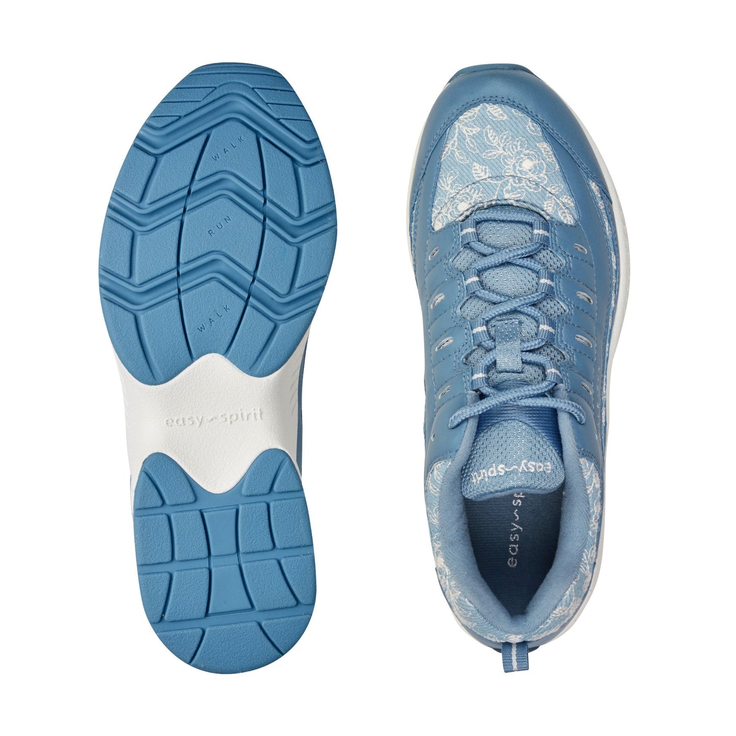 Easy Spirit Romy Walking Shoes - Medium Blue/Floral