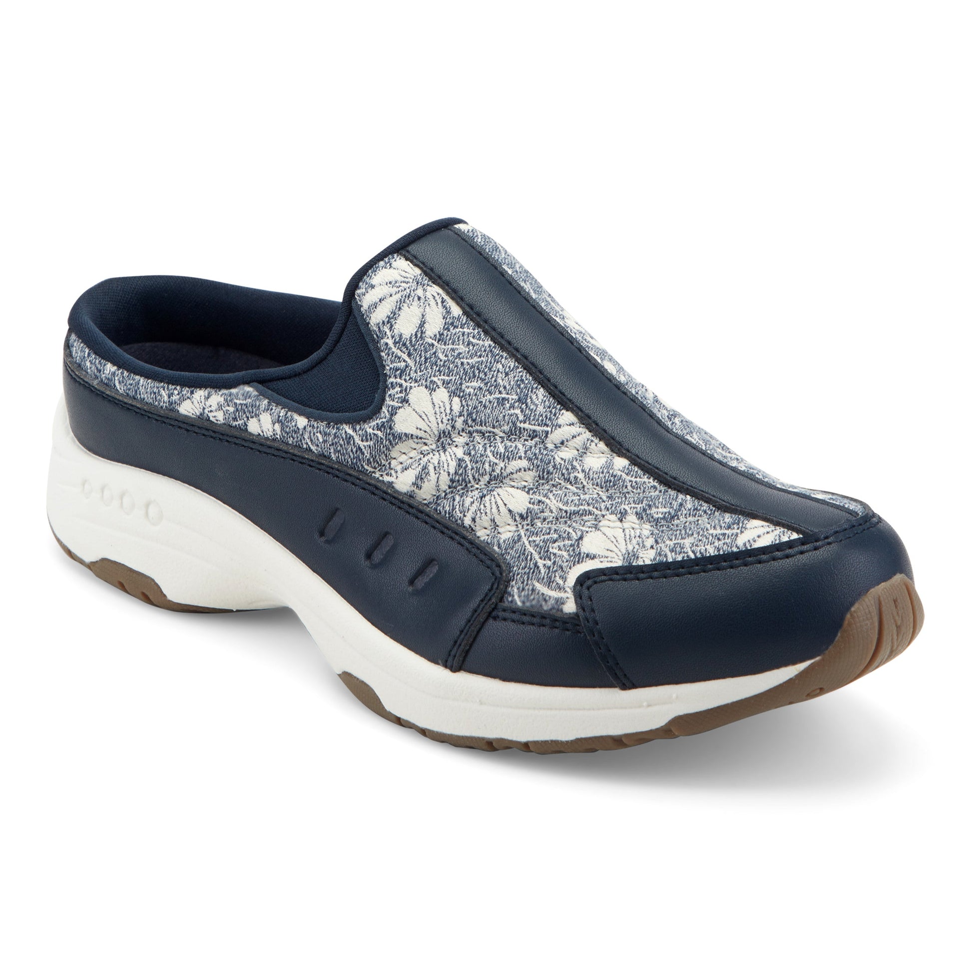 Easy Spirit Traveltime Clogs - Navy/White Floral