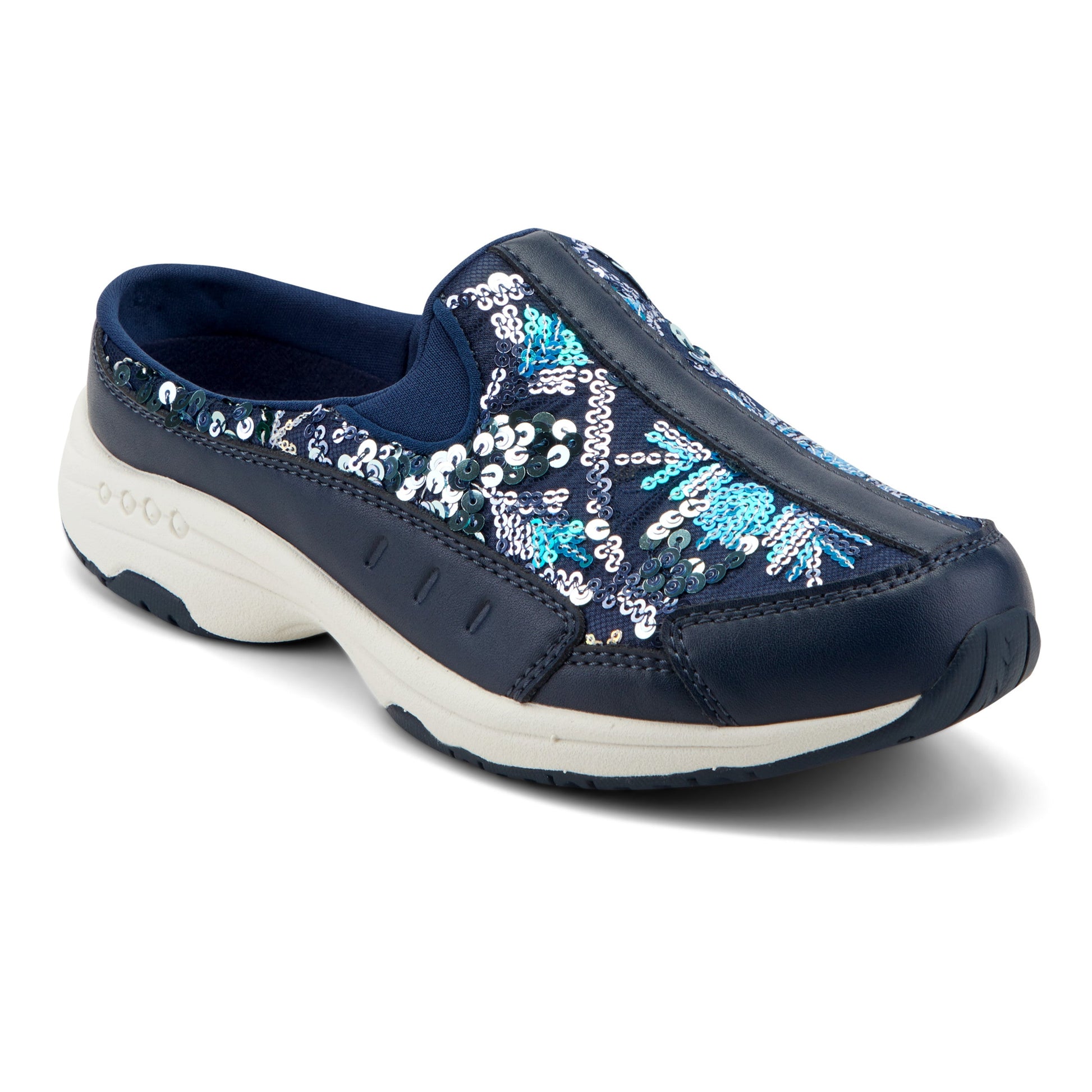 Easy Spirit Traveltime Clogs - Dark Blue/Sequins