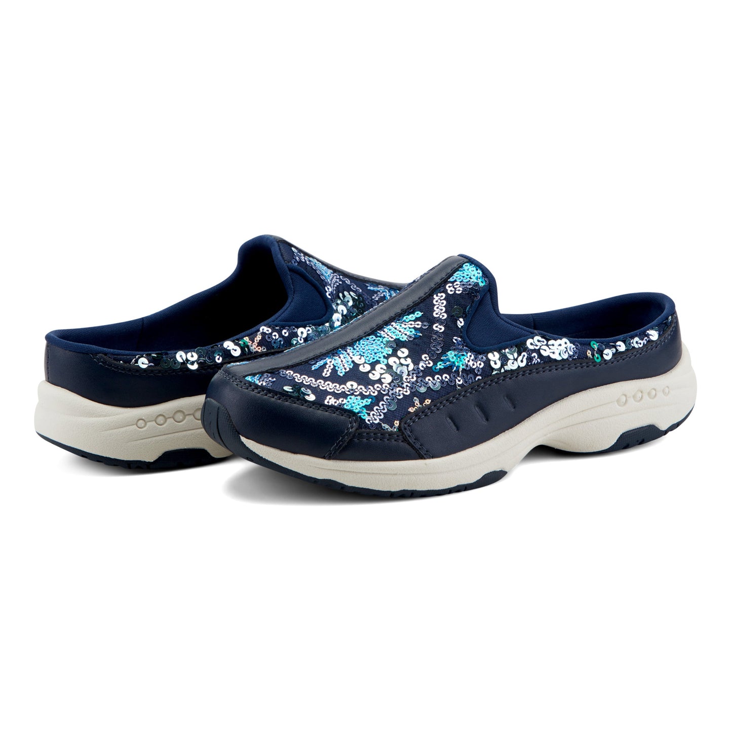 Easy Spirit Traveltime Clogs - Dark Blue/Sequins