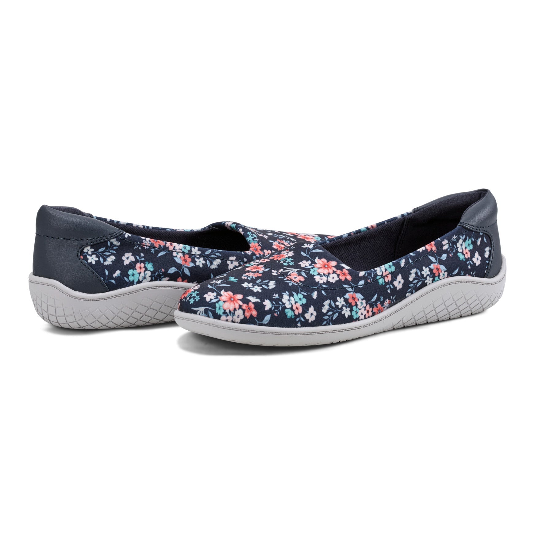 Easy Spirit Gift Slip On Flats - Navy Floral