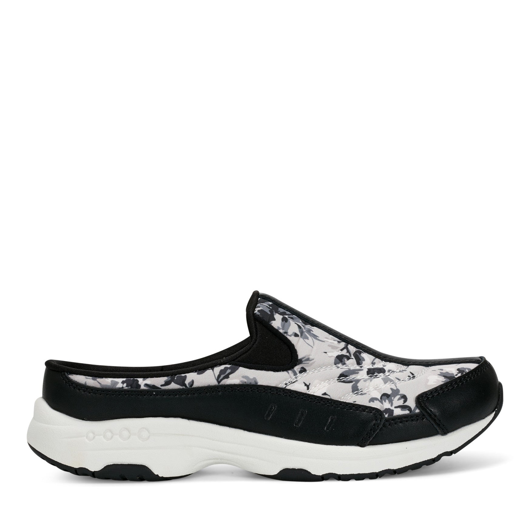 Easy Spirit Traveltime Clogs - Black/White Floral