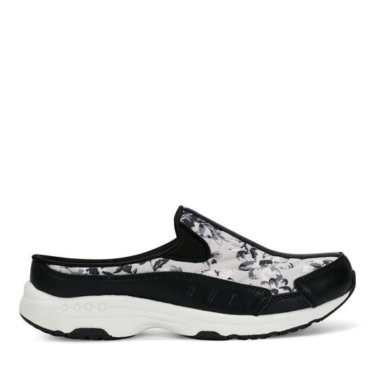 Easy Spirit Traveltime Clogs - Black/White Floral