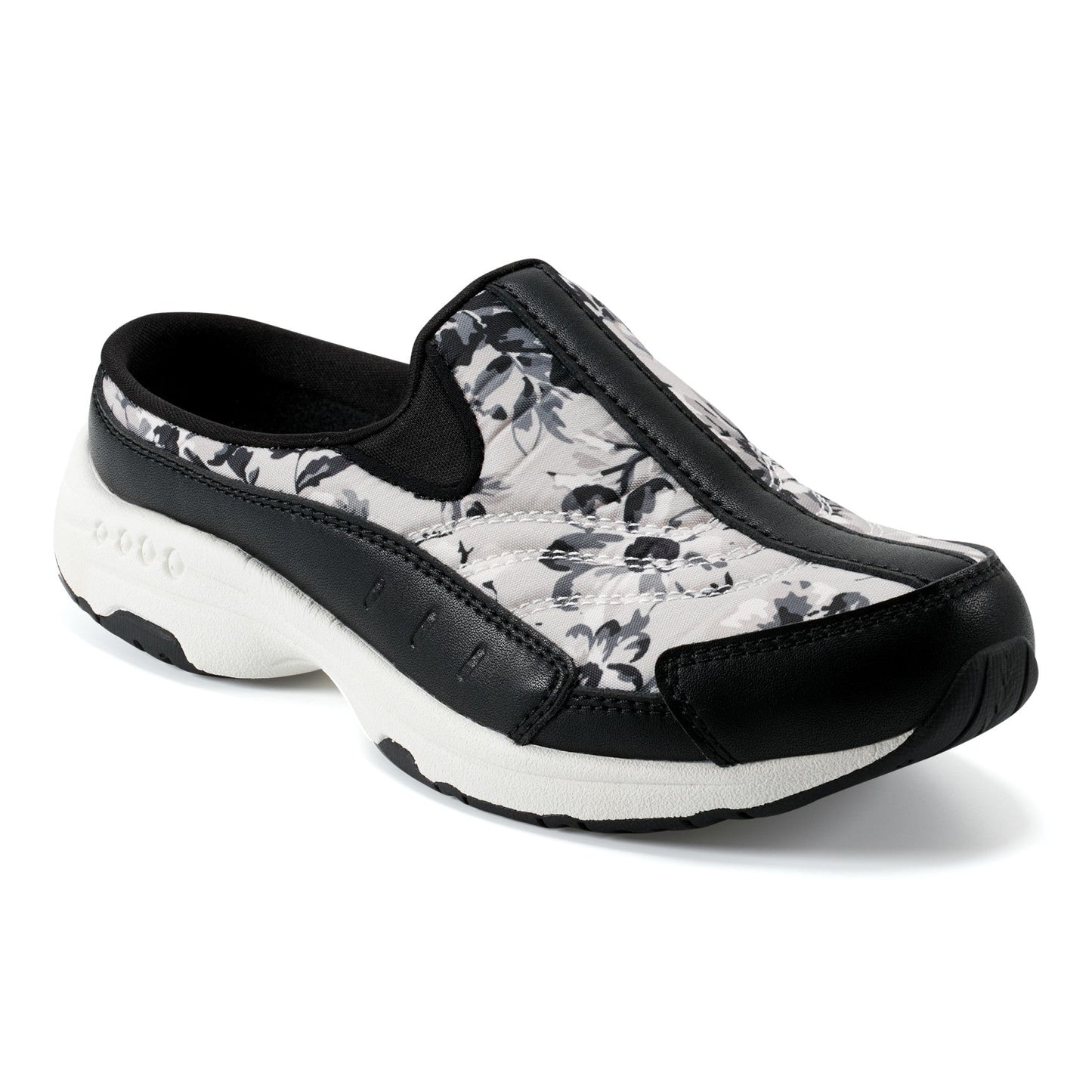 Easy Spirit Traveltime Clogs - Black/White Floral