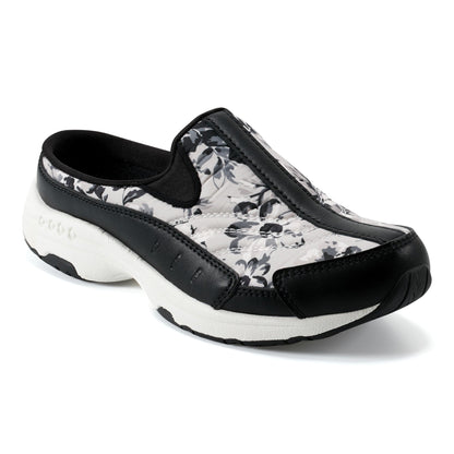Easy Spirit Traveltime Clogs - Black/White Floral
