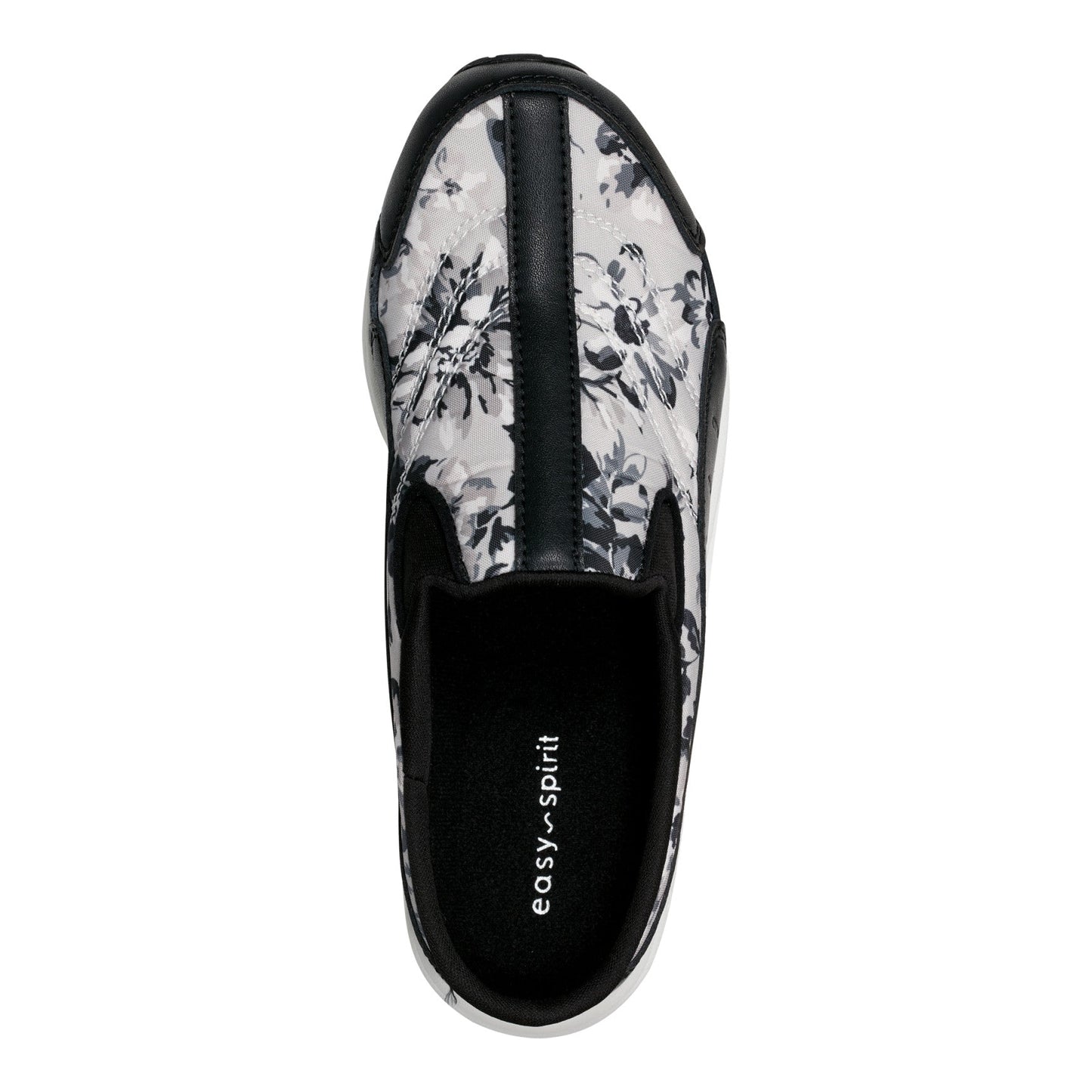 Easy Spirit Traveltime Clogs - Black/White Floral