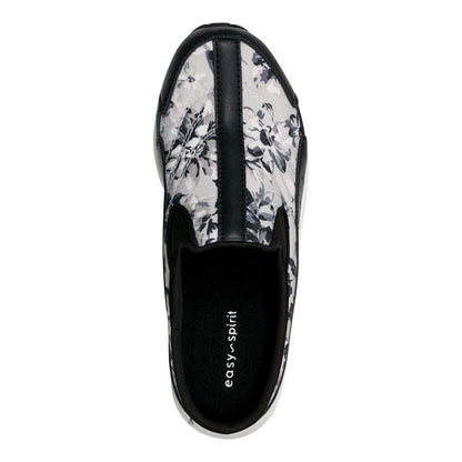 Easy Spirit Traveltime Clogs - Black/White Floral