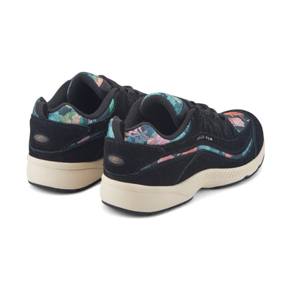 Easy Spirit Romy Walking Shoes - Black Suede/Floral