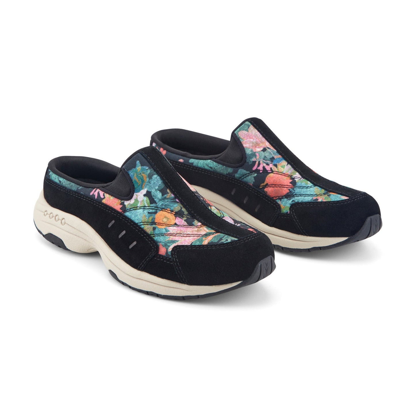 Easy Spirit Traveltime Clogs - Black/Floral