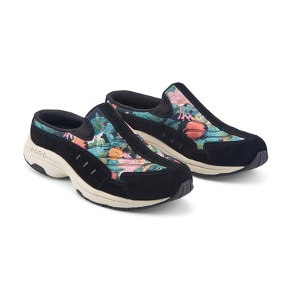 Easy Spirit Traveltime Clogs - Black/Floral