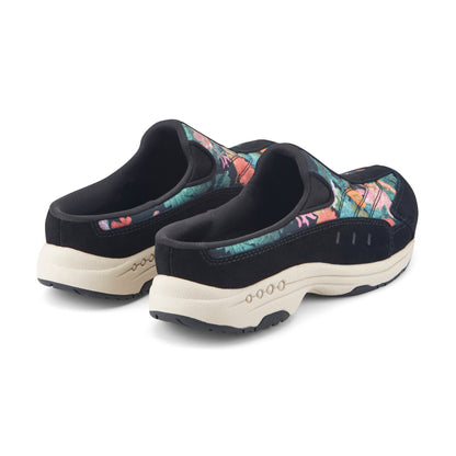Easy Spirit Traveltime Clogs - Black/Floral