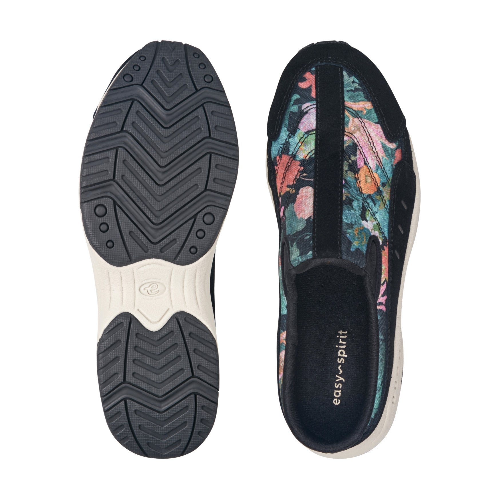 Easy Spirit Traveltime Clogs - Black/Floral