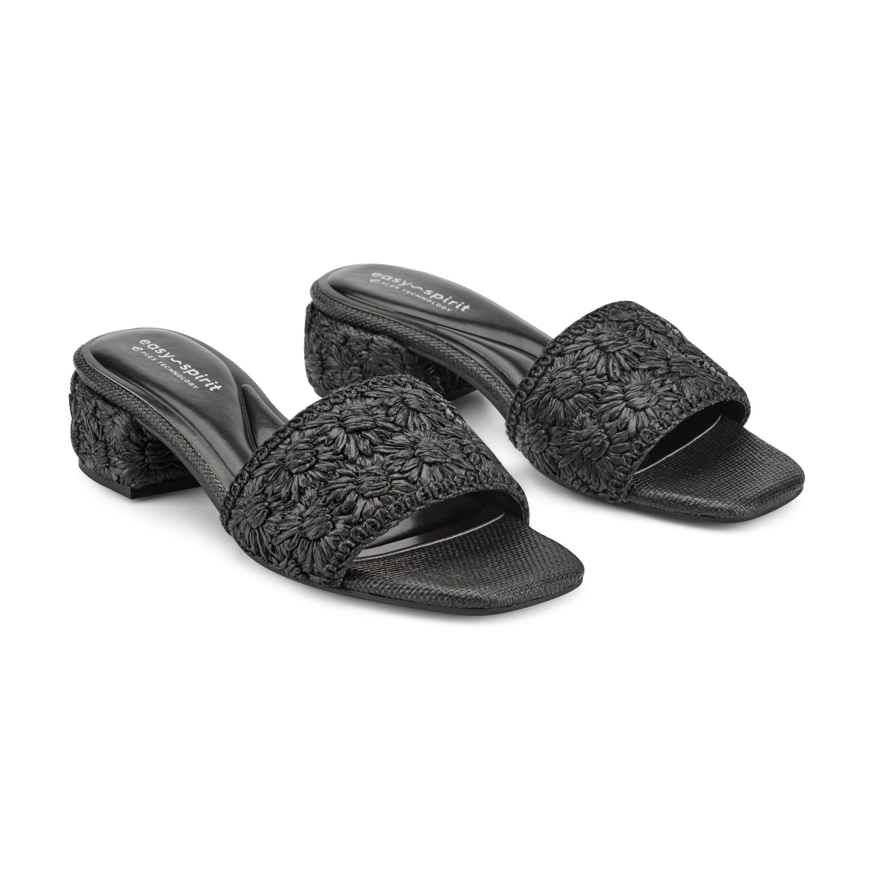 Easy Spirit Rosario Raffia Dress Sandals - Black