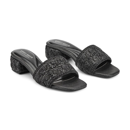 Easy Spirit Rosario Raffia Dress Sandals - Black