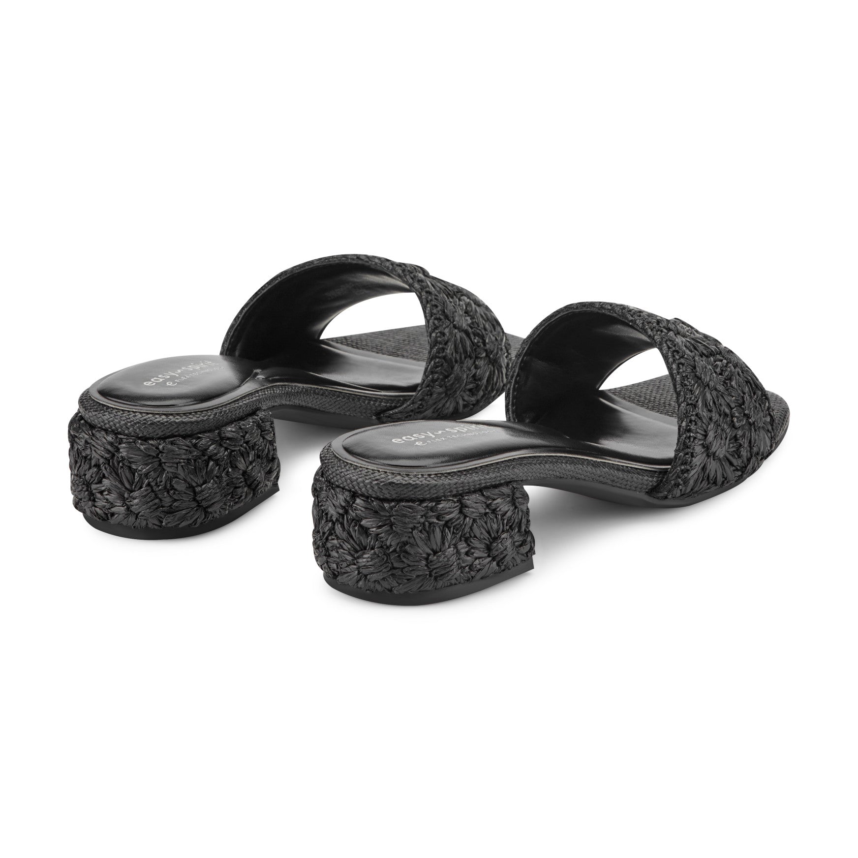 Easy Spirit Rosario Raffia Dress Sandals - Black