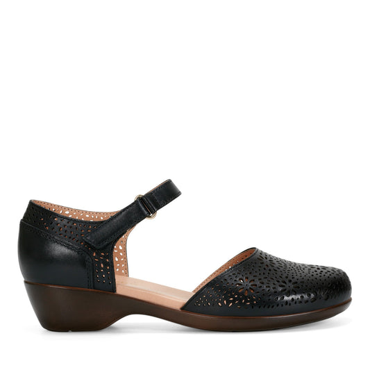 Easy Spirit Denita Mary Jane Heels - Black Leather