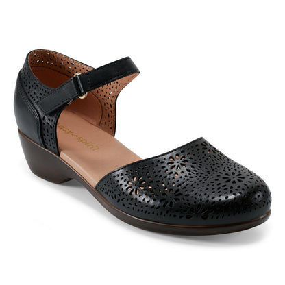 Easy Spirit Denita Mary Jane Heels - Black Leather