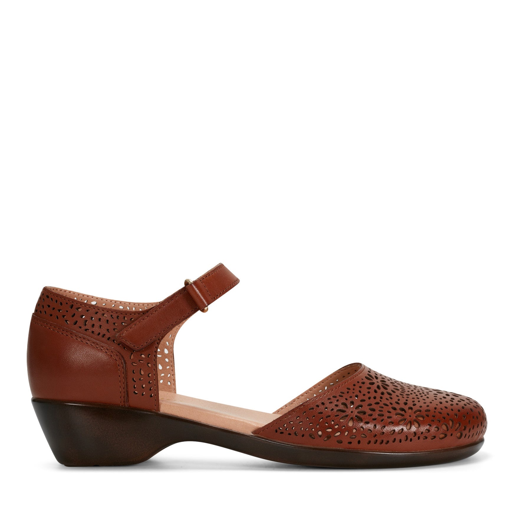Easy Spirit Denita Mary Jane Heels - Brown Leather