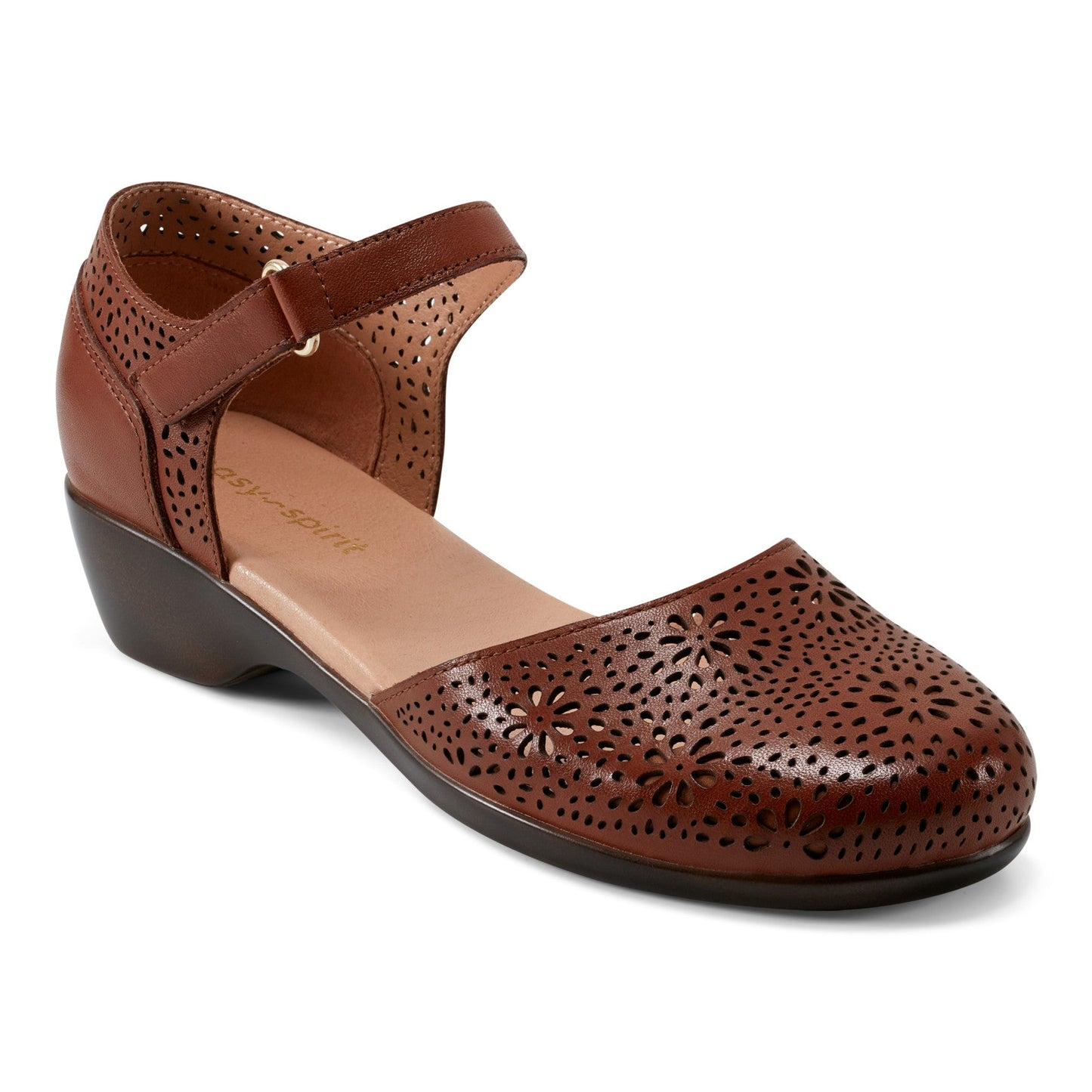 Easy Spirit Denita Mary Jane Heels - Brown Leather