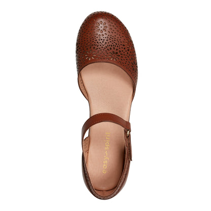 Easy Spirit Denita Mary Jane Heels - Brown Leather