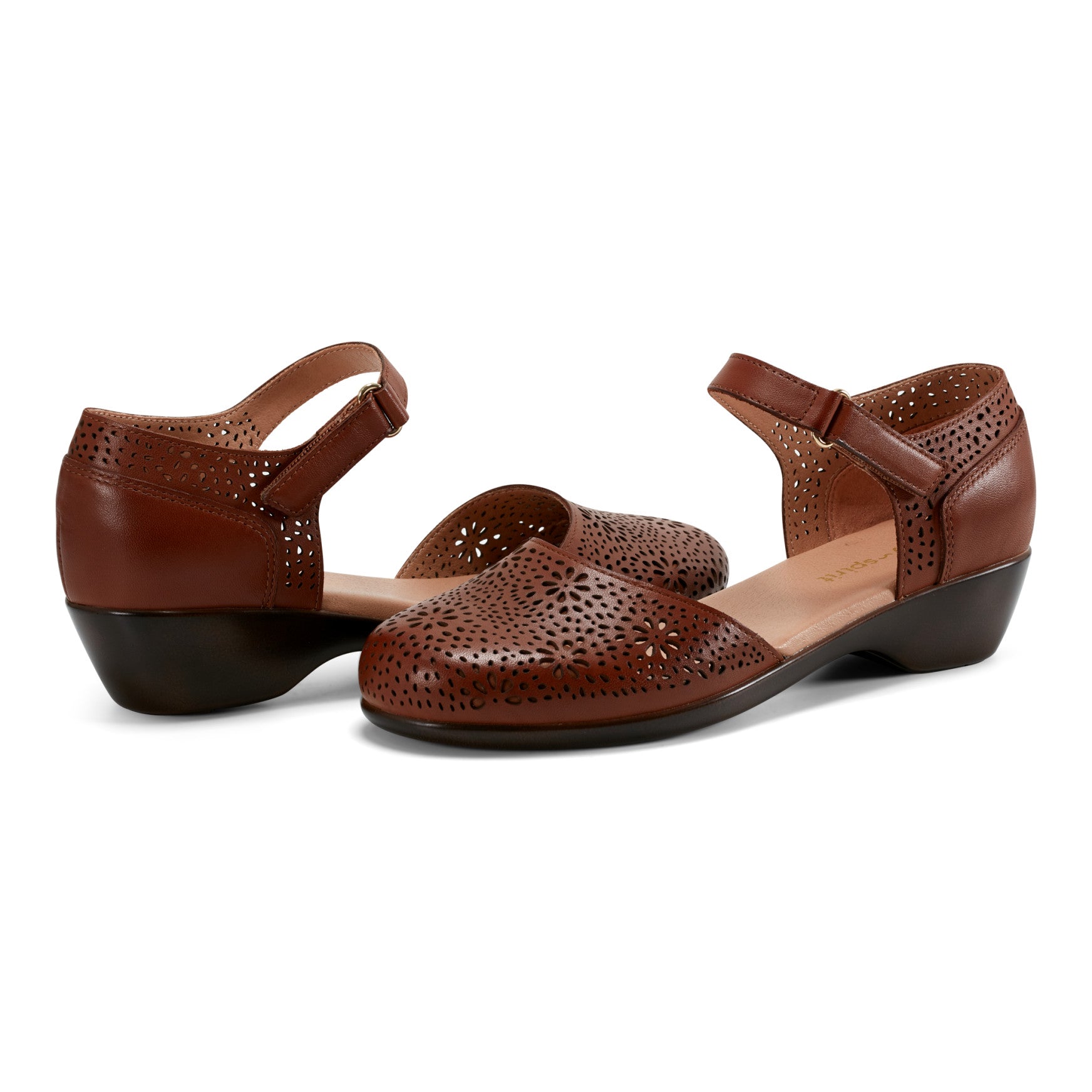 Easy Spirit Denita Mary Jane Heels - Brown Leather