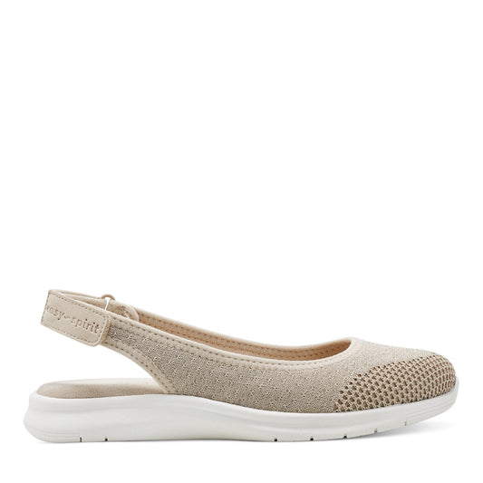 Easy Spirit Gracee Slingback Walking Shoes - Medium Natural Metallic