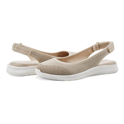 Easy Spirit Gracee Slingback Walking Shoes - Medium Natural Metallic