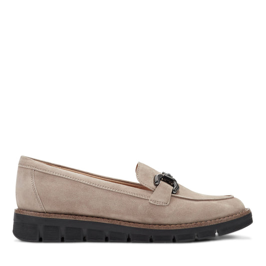 Easy Spirit Vivy Tailored Loafers - Taupe Suede