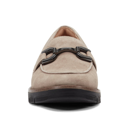 Easy Spirit Vivy Tailored Loafers - Taupe Suede