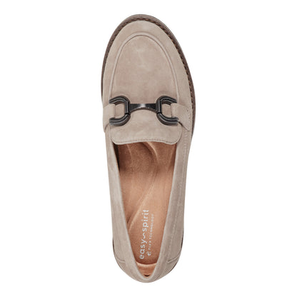 Easy Spirit Vivy Tailored Loafers - Taupe Suede