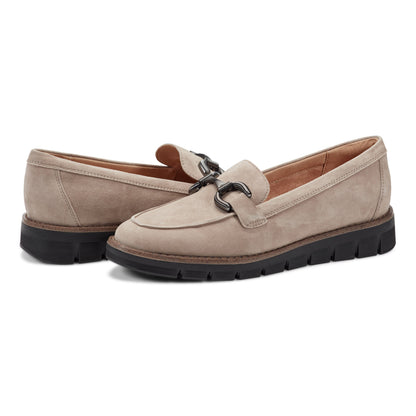 Easy Spirit Vivy Tailored Loafers - Taupe Suede