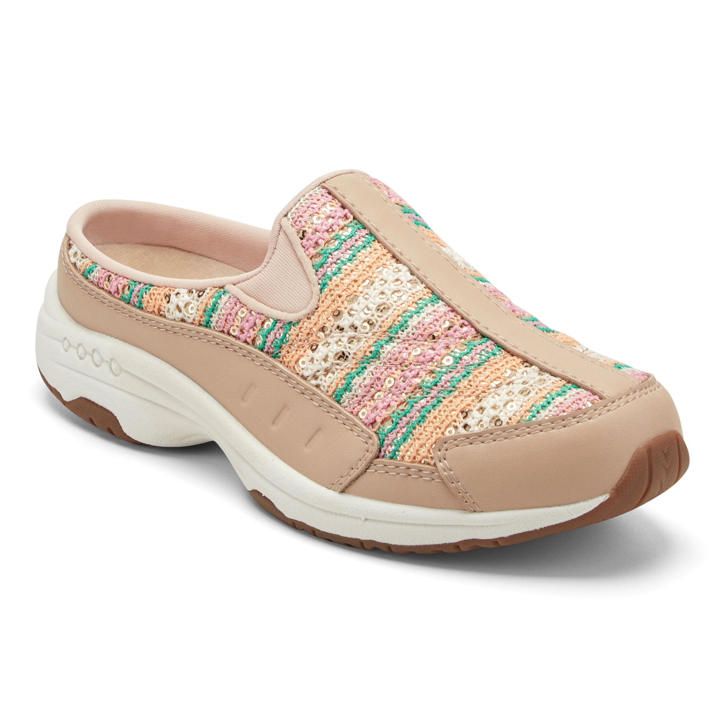 Easy Spirit Traveltime Clogs - Light Natural/Striped Multi
