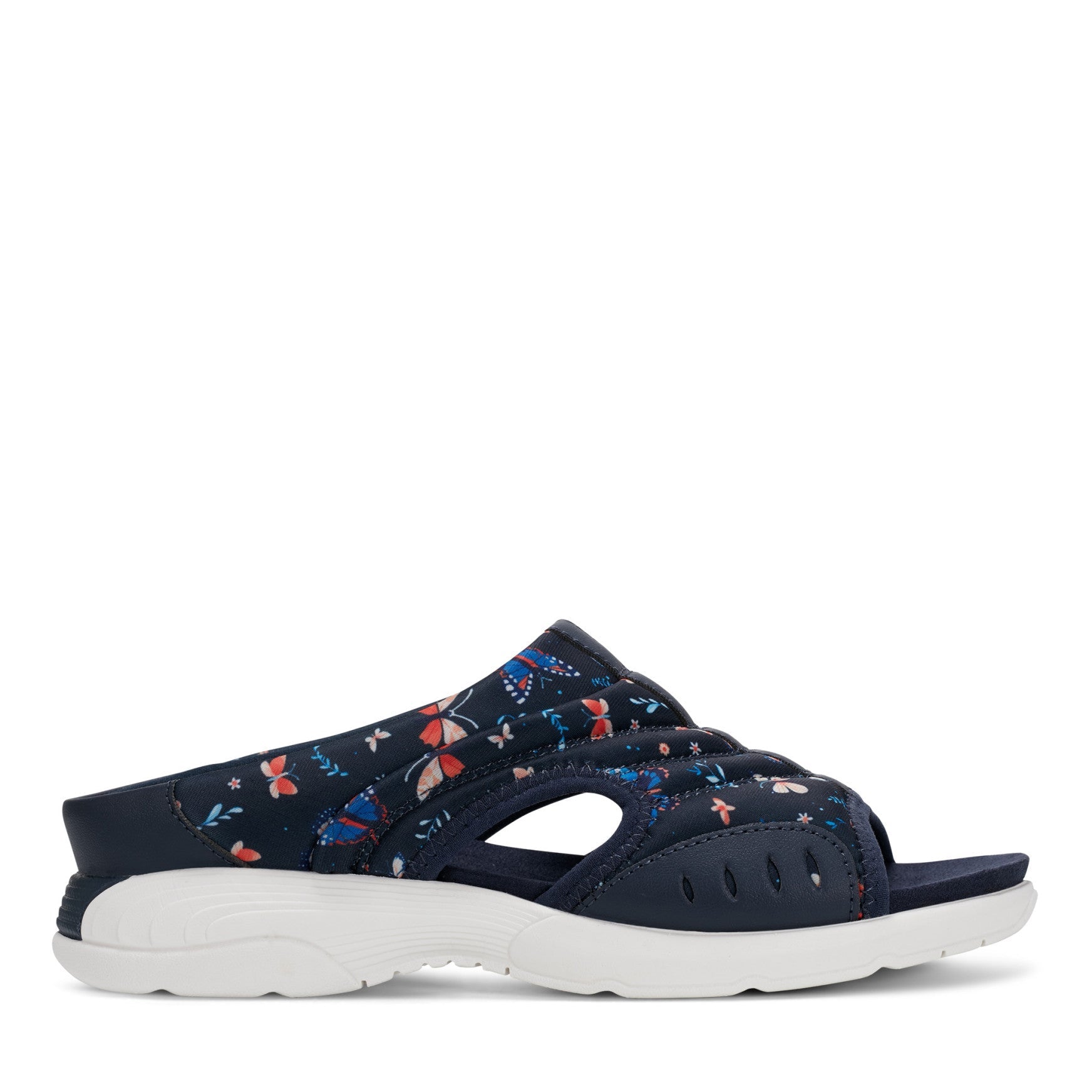 Easy Spirit Traciee Slip On Sandals - Navy Butterfly Print