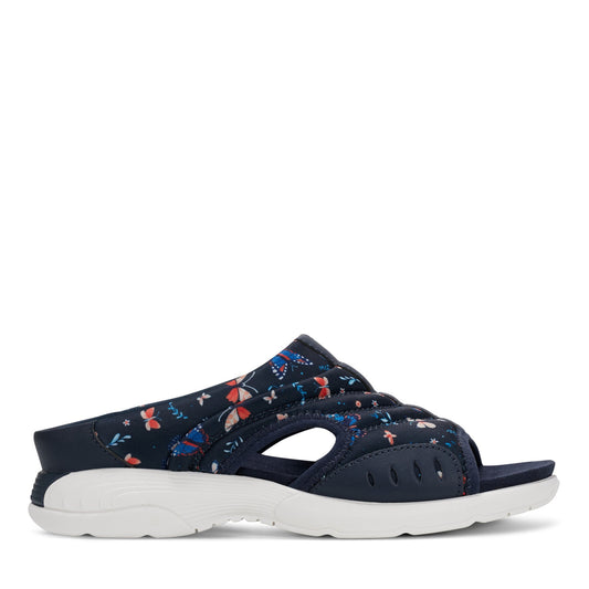 Easy Spirit Traciee Slip On Sandals - Navy Butterfly Print