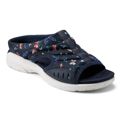 Easy Spirit Traciee Slip On Sandals - Navy Butterfly Print