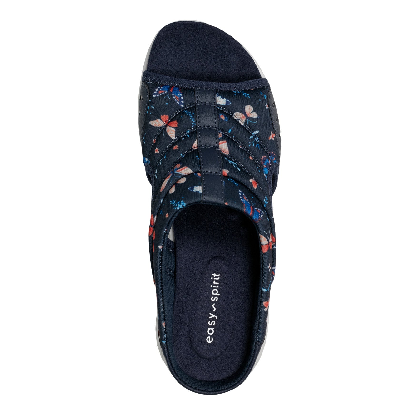 Easy Spirit Traciee Slip On Sandals - Navy Butterfly Print