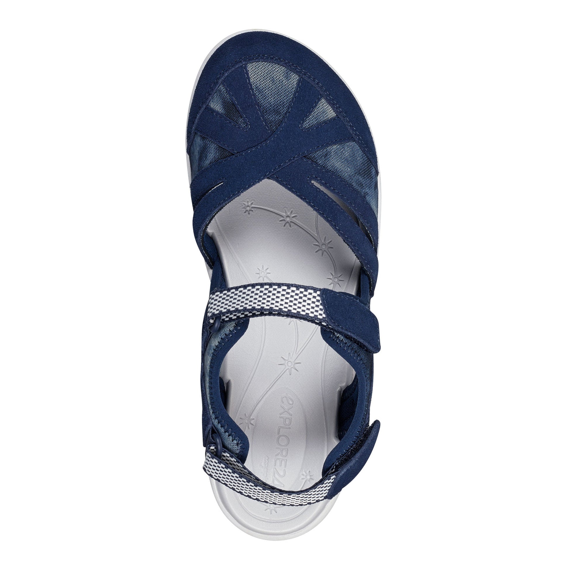Easy Spirit Splash Flat Hiking Sandals - Navy Tie Dye Print