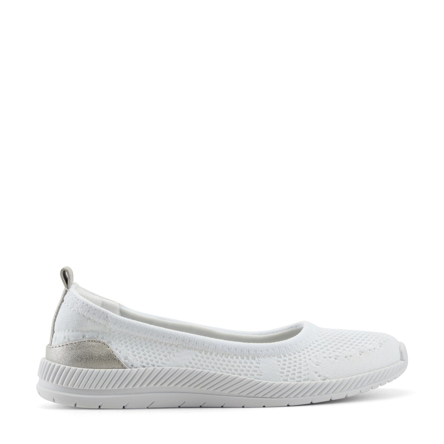 Easy Spirit Glitz Walking Shoes - White Knit