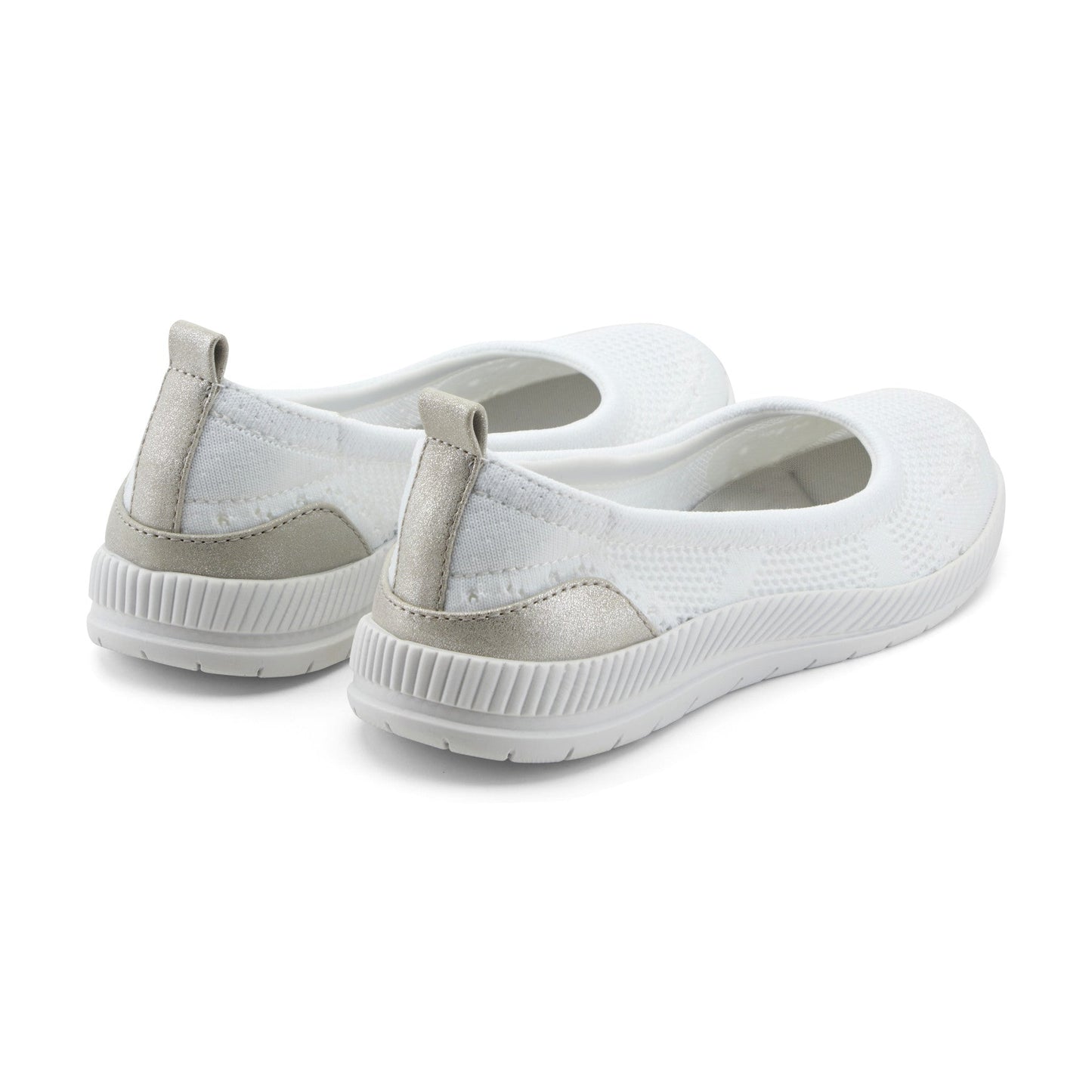 Easy Spirit Glitz Walking Shoes - White Knit