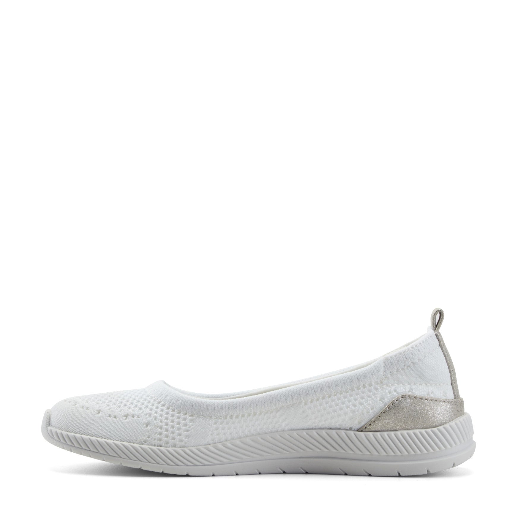 Easy Spirit Glitz Walking Shoes - White Knit