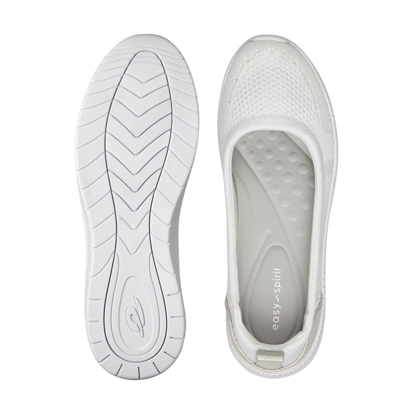 Easy Spirit Glitz Walking Shoes - White Knit