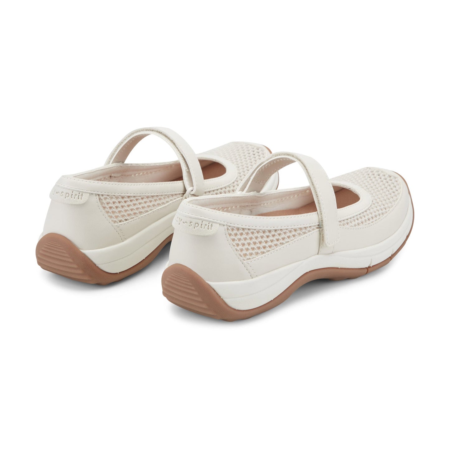 Easy Spirit Briana Mary Jane Walking Shoes - Ivory Mesh